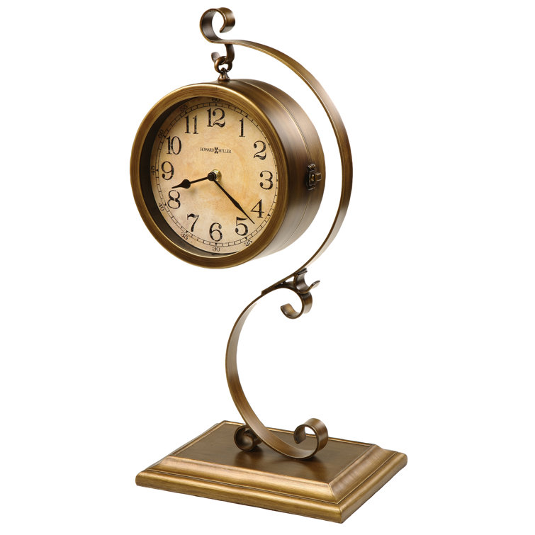 Howard Miller Jenkins Traditional Analog Metal Quartz Tabletop Clock in